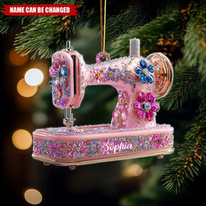 Custom Sewing Acrylic Ornament, Sewing Machine Ornament, Gift for Sewing Lovers