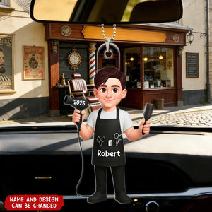 Hairdresser Man Woman - Personalized Car Ornament