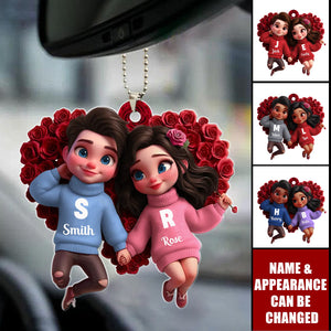 Personalized Gift For Couple Together Since Cartoon Style Acrylic Ornament