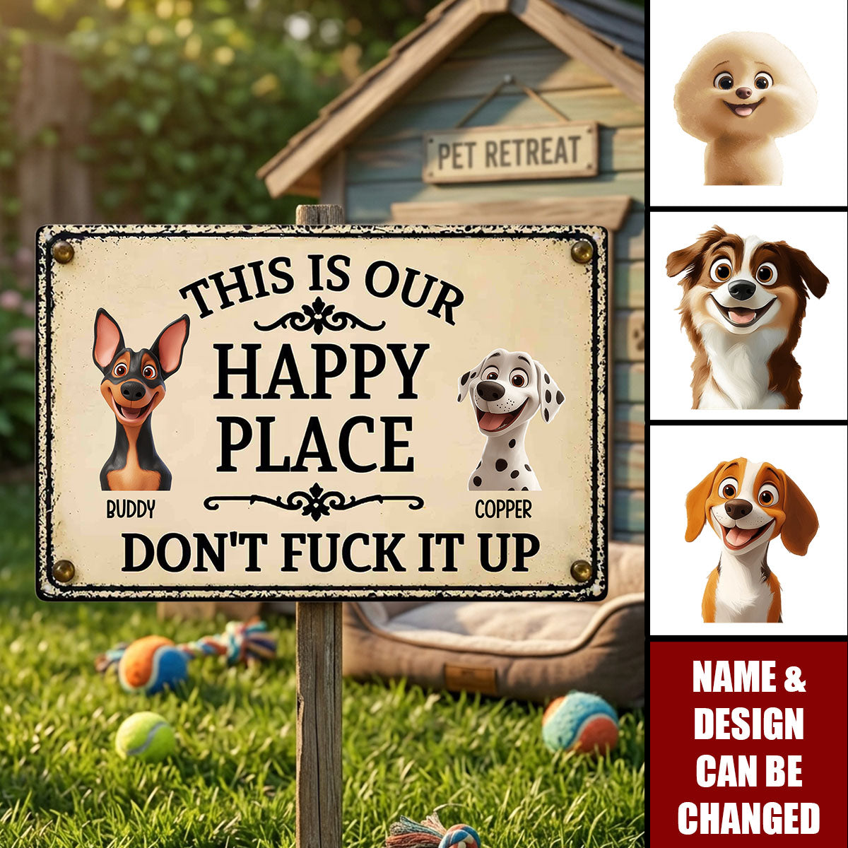 This Is My Happy Place Don't Mess It Up - Personalized Metal Sign