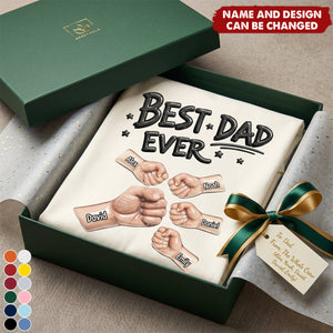 Best Dad Ever Fist Bump - Personalized Shirt For Dad, Grandpa
