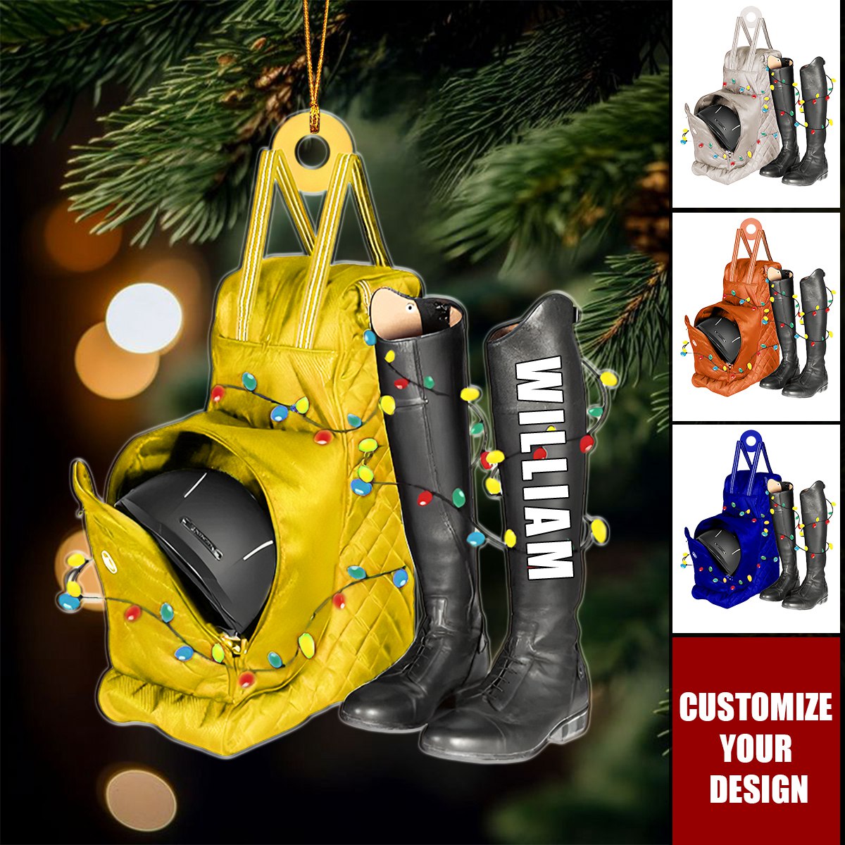 Personalized Horse Riding Bag Christmas Ornament, Horse Riding Christmas, Horse Riding Ornament, Christmas Gift For Horse Riding Lovers