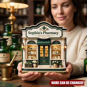 Personalized Pharmacy Wooden Plaque, Custom Name Apothecary Decor, Pharmacist Gift