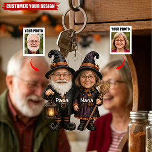 Personalized Grandparents Acrylic Keychain, Spooky Family Keepsake