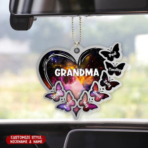 Personalized Nebula Butterfly On Heart Acrylic Ornament