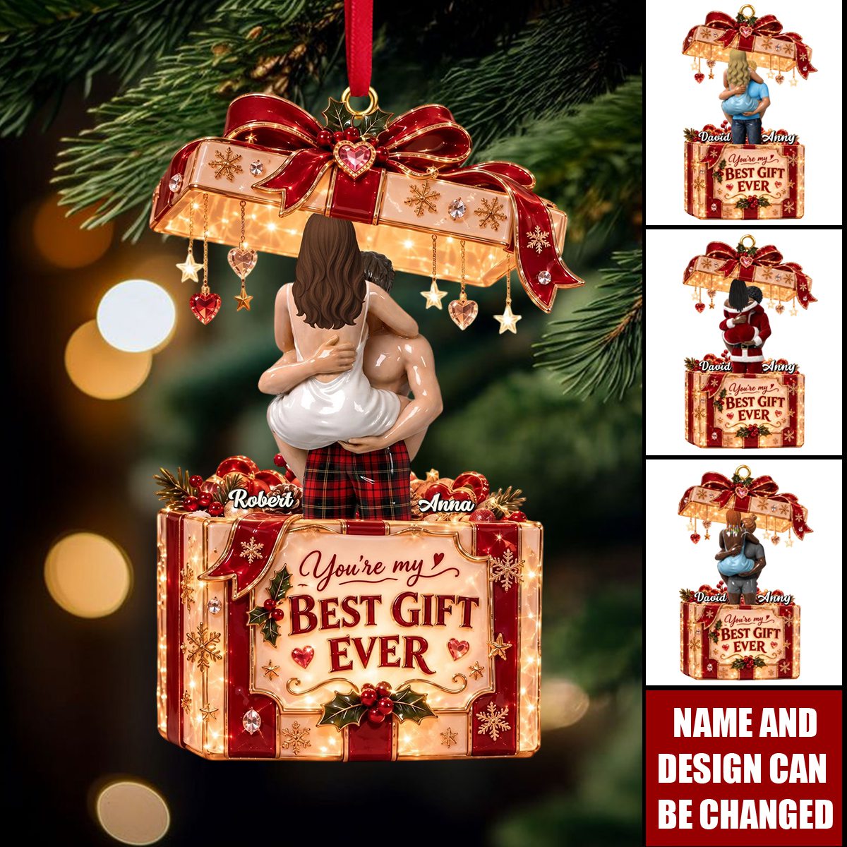Romantic Best Gift Ever Ornament - Personalized Christmas Gifts For Couple
