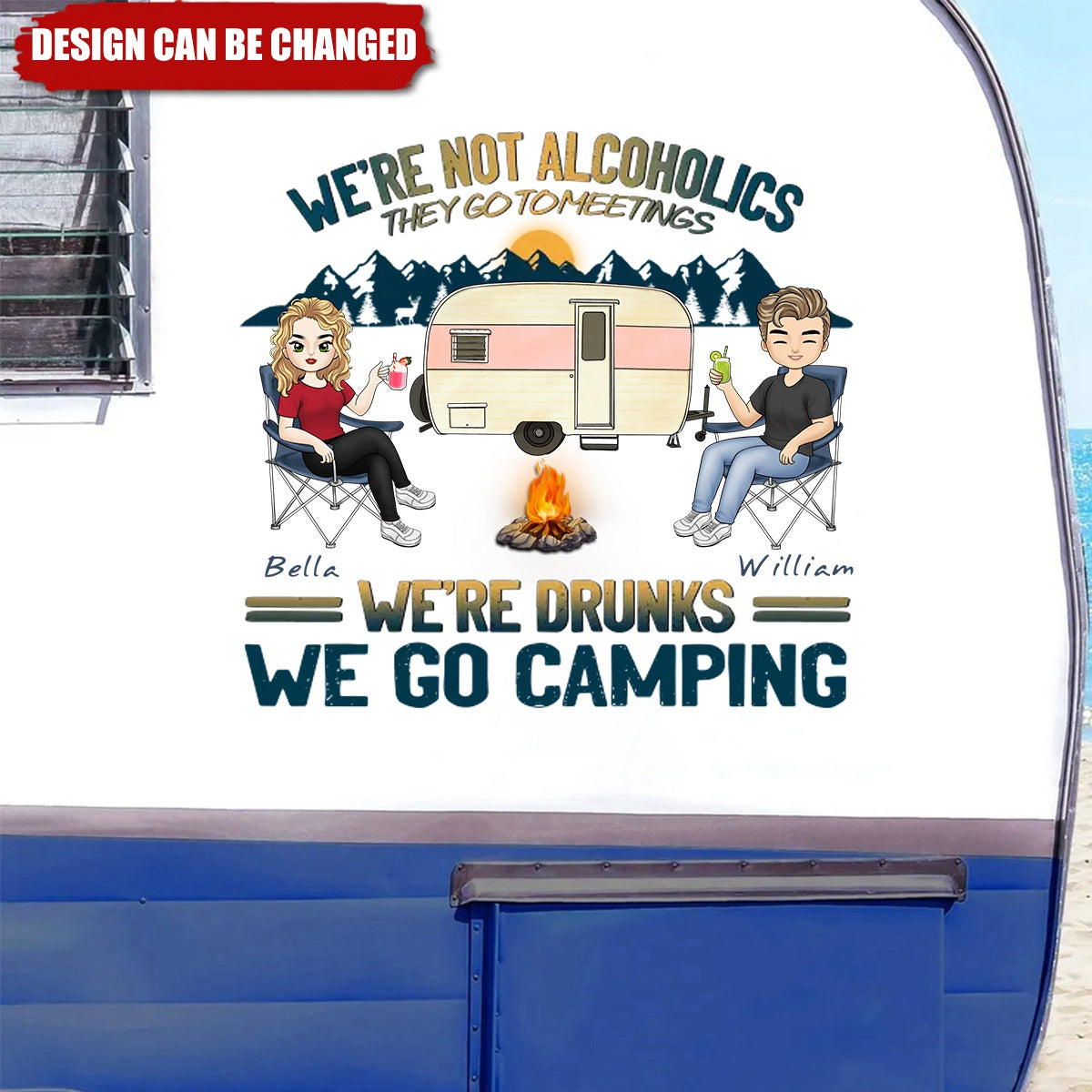 We’re Drunks We Go Camping - Personalized Decal, Camping Gift, Camping Decor