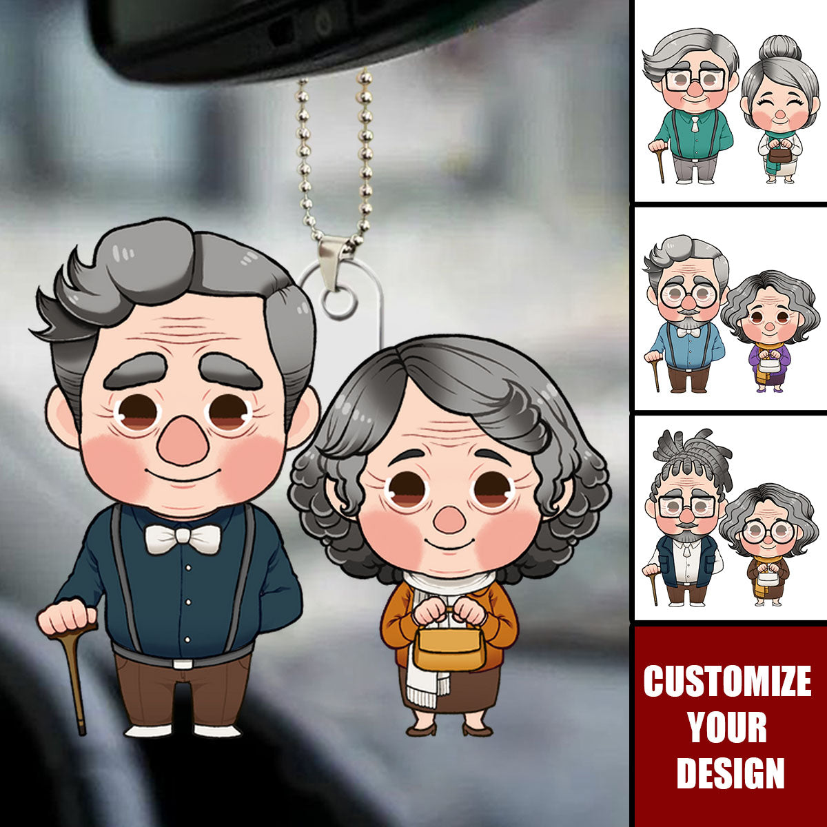 Grow Old Together - Personalized Couple Car Ornament