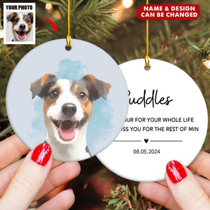 Custom Watercolor Pet Portrait - Personalized Ceramic Ornament