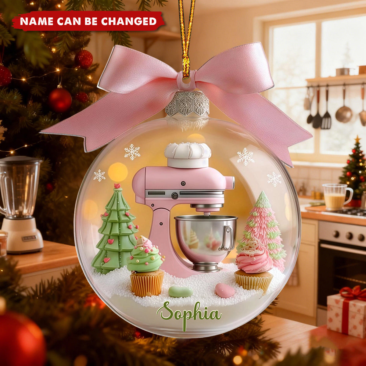 Custom Baking Mixer Acrylic Ornament – Personalized Christmas Decor for Bakers