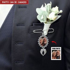 Custom Memorial Photo Charm - Personalized Lapel Pin