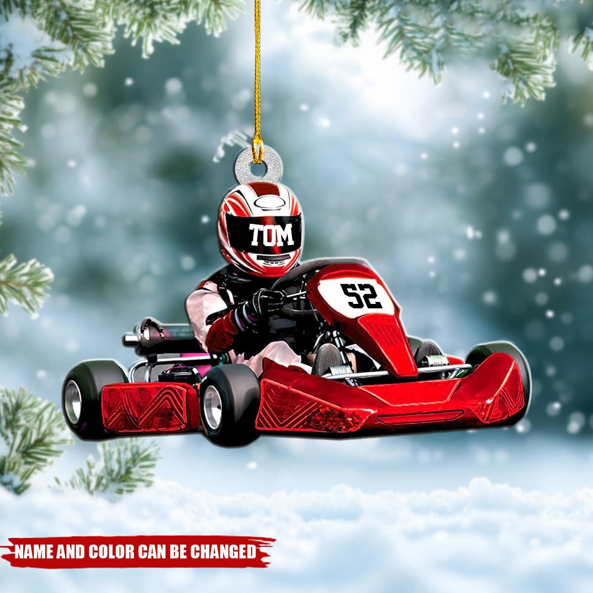 Personalized Race Christmas Ornament, Race Car Ornament, Gift For Race Car Lovers