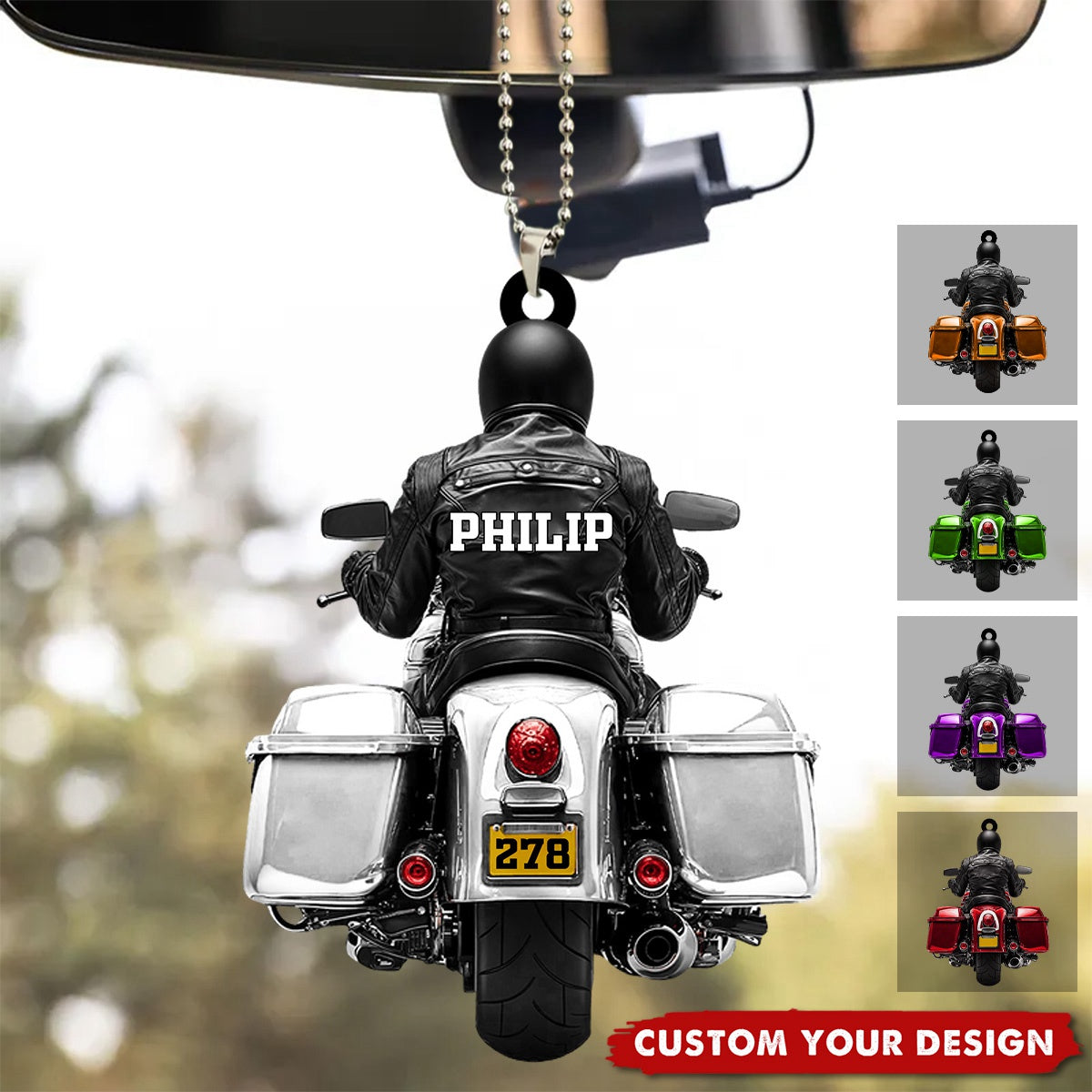 Motorcycle Guy Personalized Ornament, Gift For Biker Lover