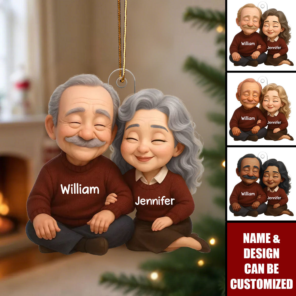 Couple Growing Old Together - Personalized Acrylic Ornament