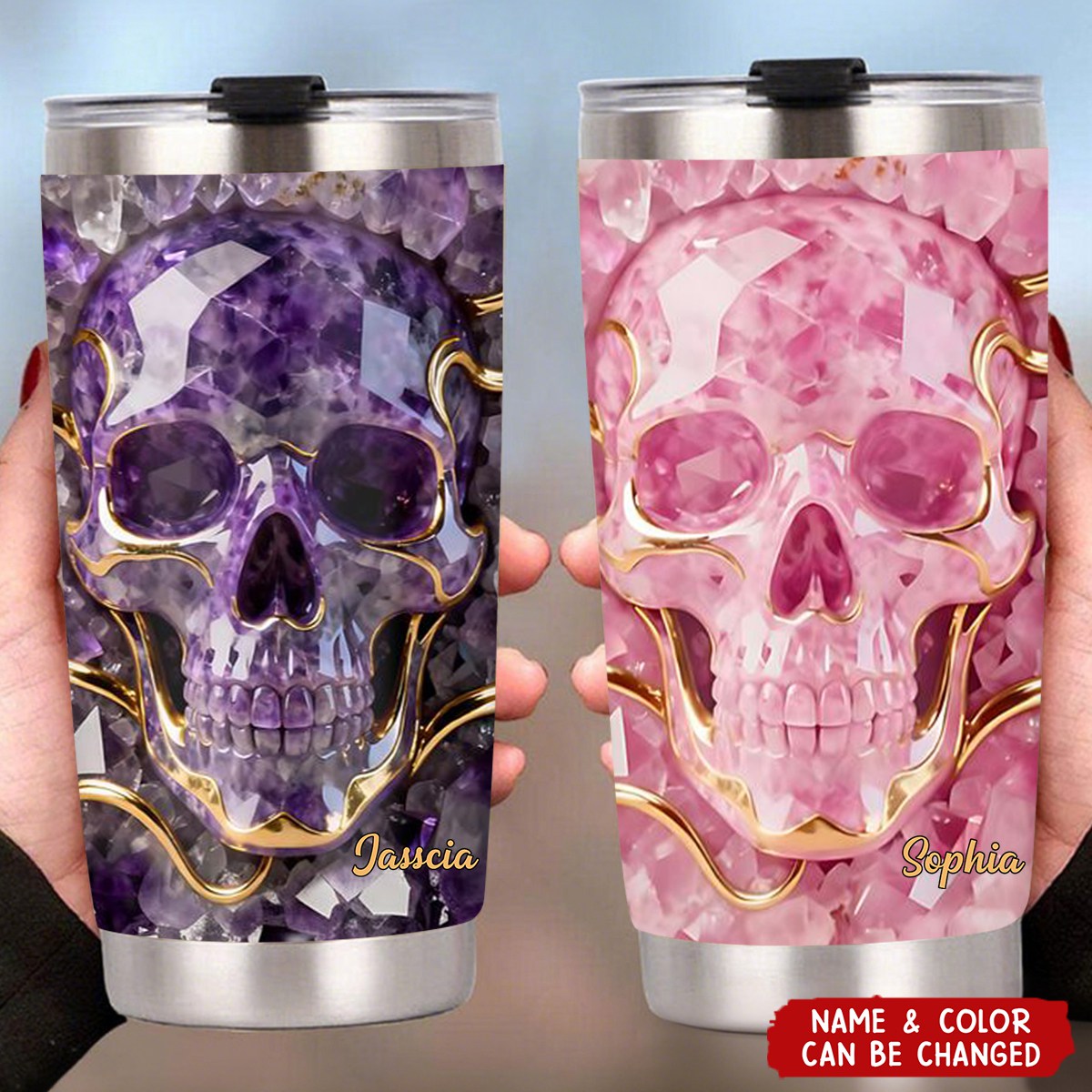 Beautiful Skull - Personalized Skull Tumbler