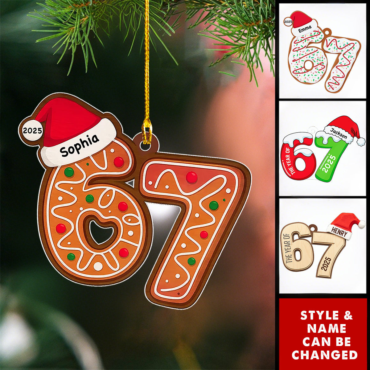 Teen Slang Funny Six Seven Personalized Acrylic Tree Ornament