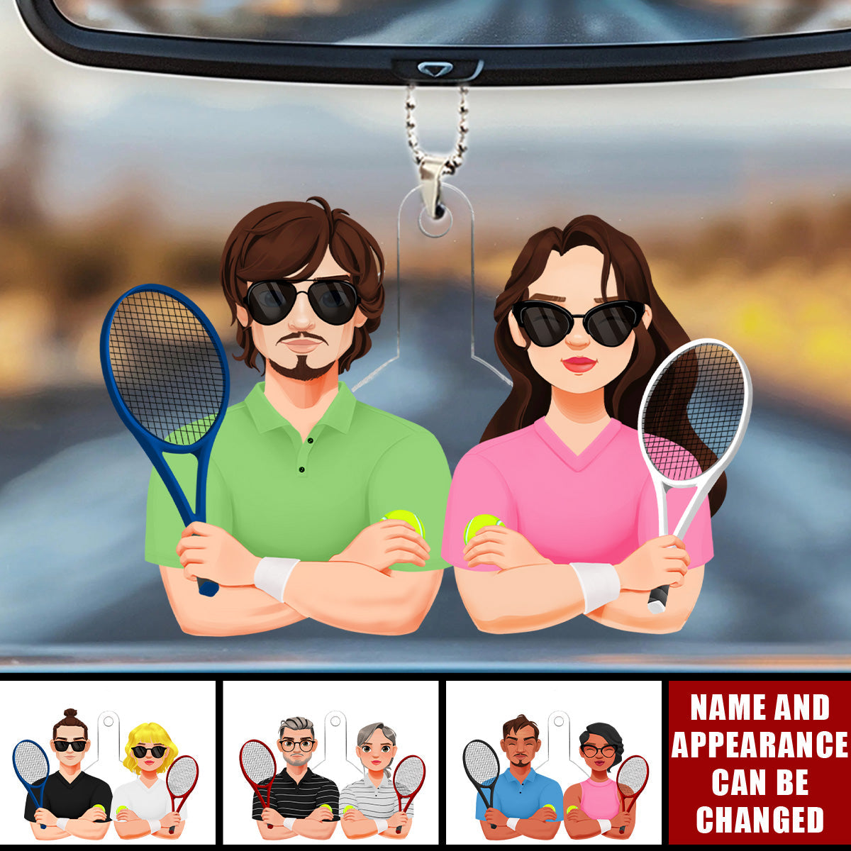 Tennis Couple - Personalized Acrylic Ornament - Gifts For Tennis Couple