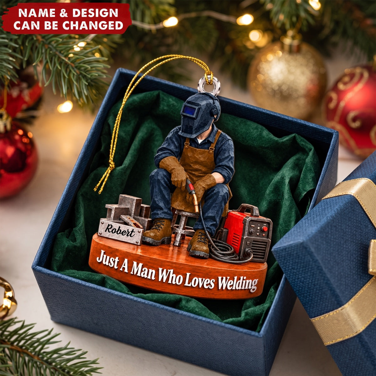 Just A Man Who Loves Welding – Personalized Acrylic Custom Shape Ornament