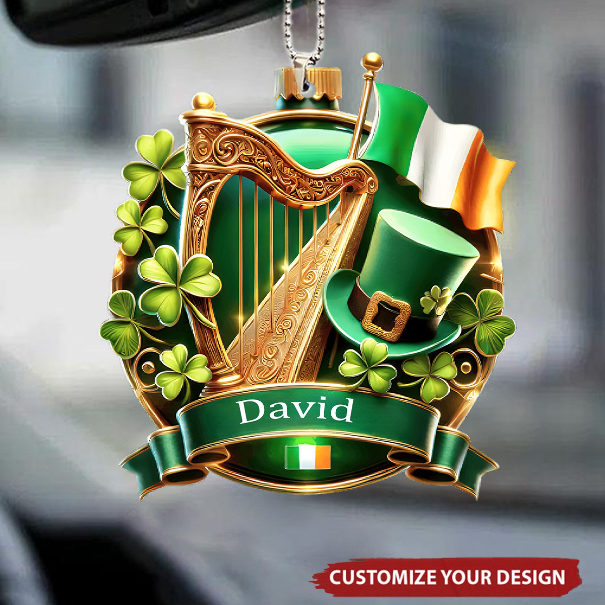 Custom Name Mountain Ireland Ornament - Personalized Gift For Ireland Lover