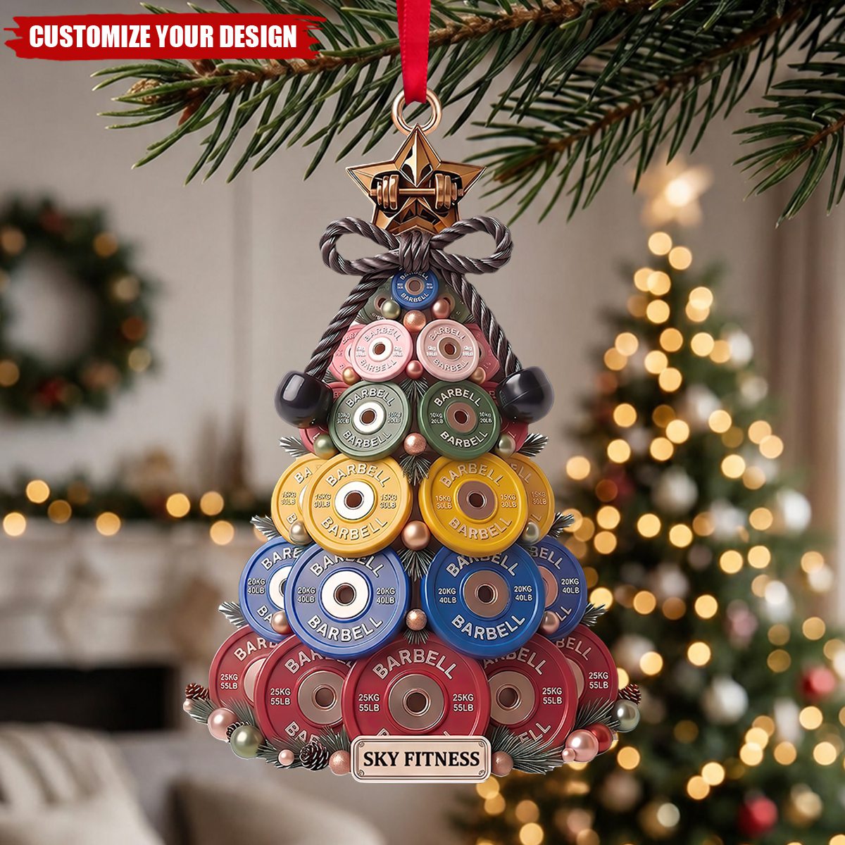 Custom Acrylic Ornament - Personalized Christmas Gym Gifts