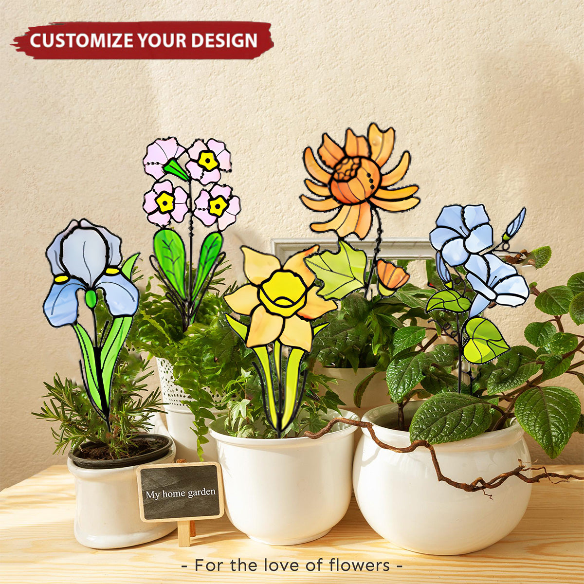 Stained Flower - Personalized Mother Day Gift Plaque