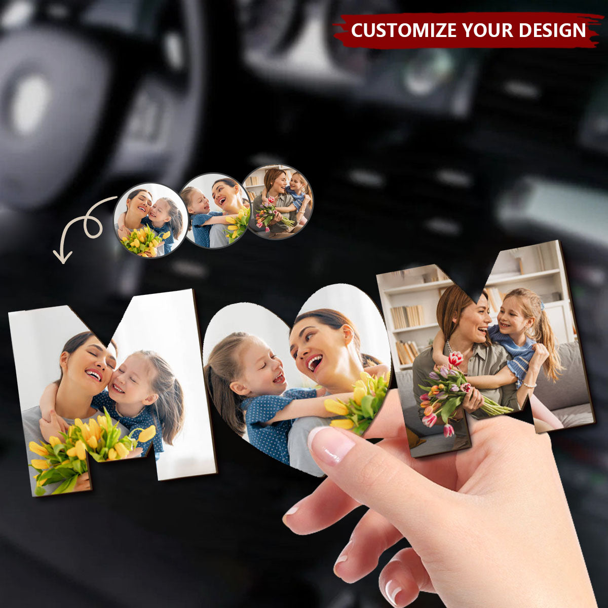 Custom Photo Dad, Mom Drive Safe - Personalized Photo Car Visor Clip