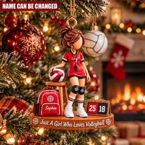 Personalized Volleyball Girl Ornaments - Custom Name Gifts