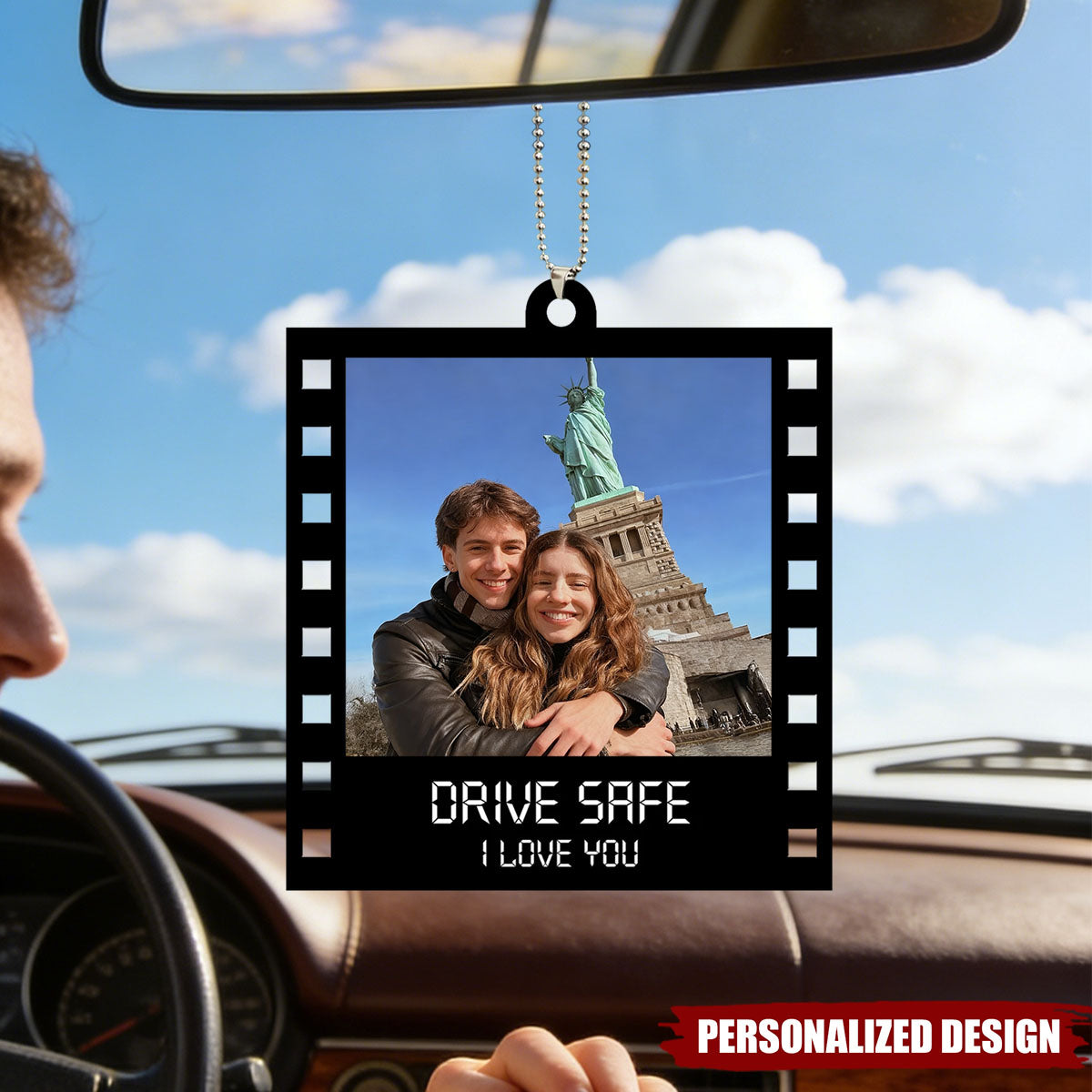 Personalized Photo Film Strip Car Ornament - Gift For Him, Gift For Her