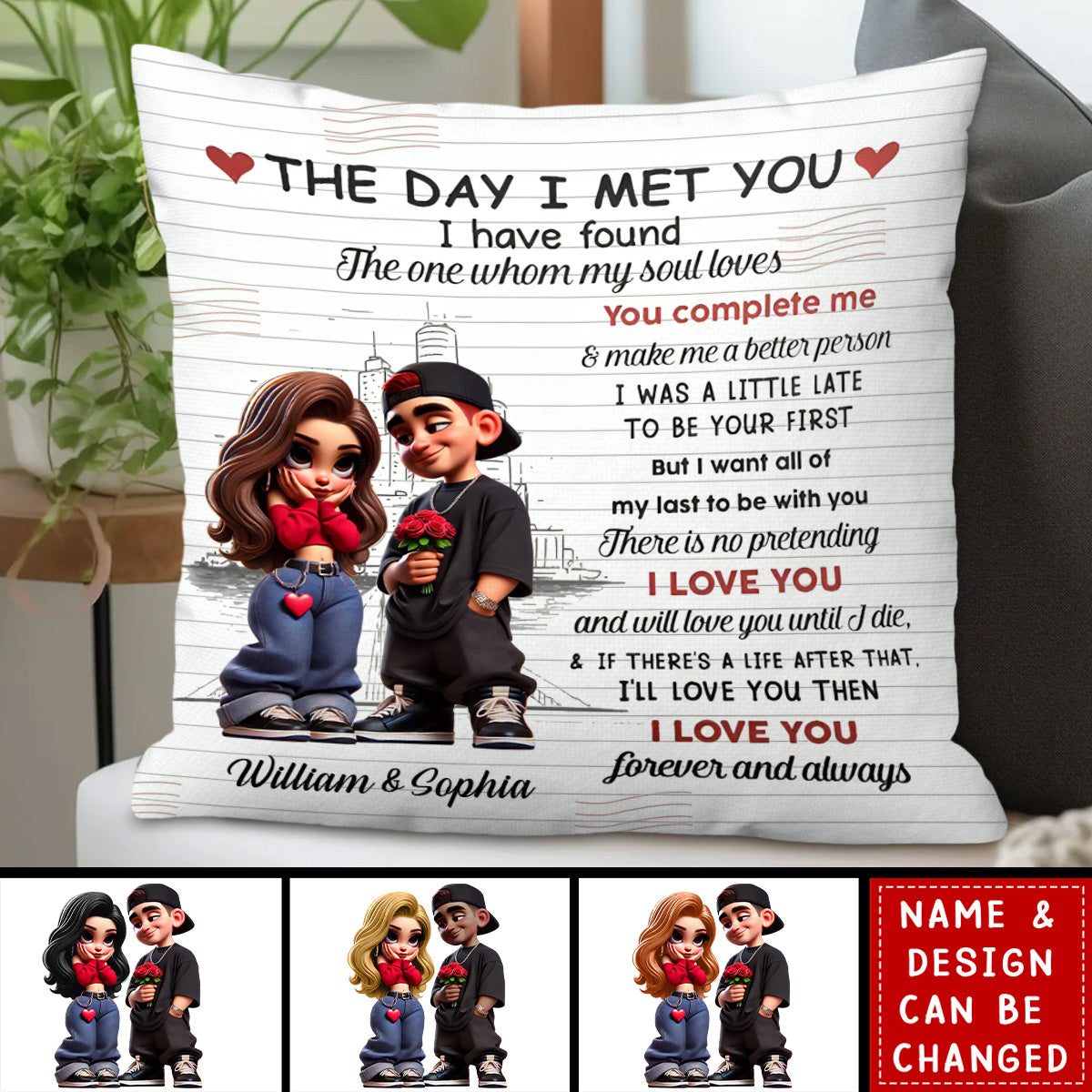 Y2K Couple Personalized Pillow - Valentine's Day Gift For Couple