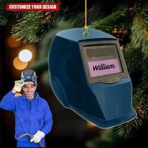 Fire Welding Helmet - Personalized Acrylic Christmas Ornament