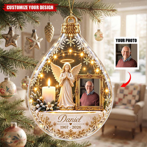 Custom Photo Memorial Angel Acrylic Ornament, Sympathy Keepsake for Loved Ones