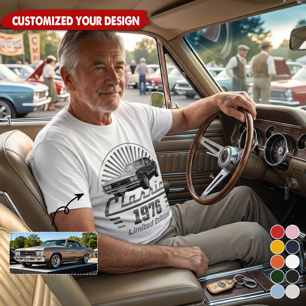 Custom Photo Classic Car Limited Edition - Personalized T-Shirt