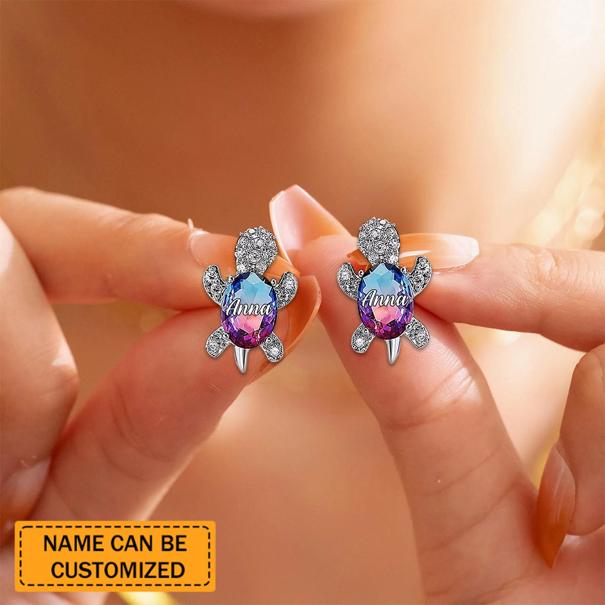 Love Turtle - Personalized Turtle Stud Earrings