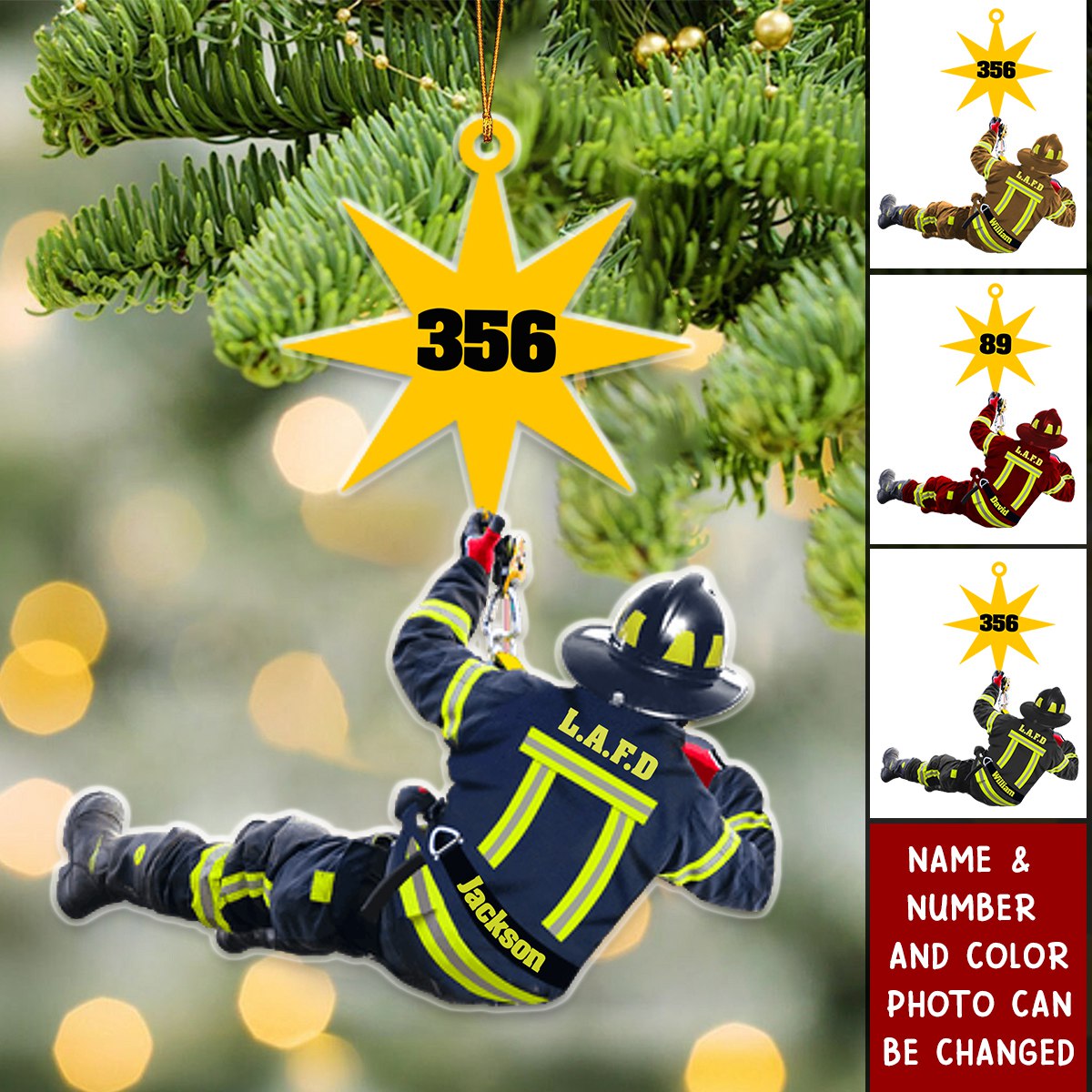 Personalized Gifts For Firefighter Christmas Acrylic Ornament