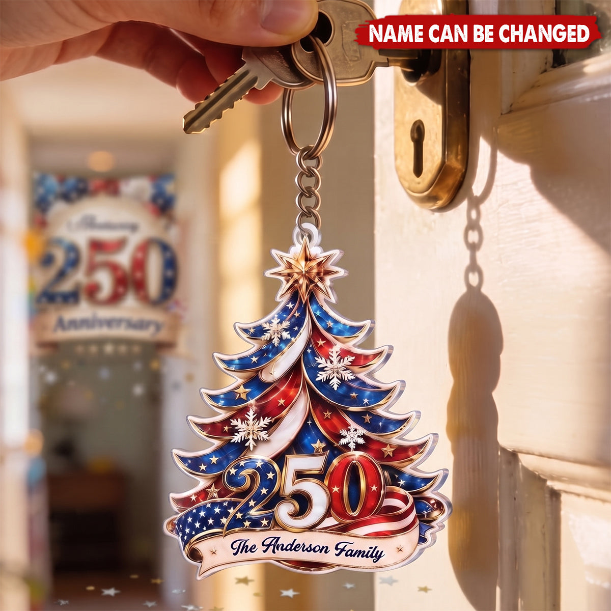 Patriotic Family – Personalized Keychain