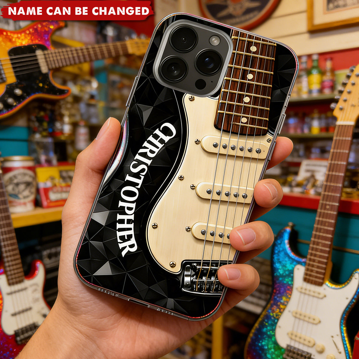 Rocking To The Beat - Personalized Full Print Phone Case, Gift For Guitarists