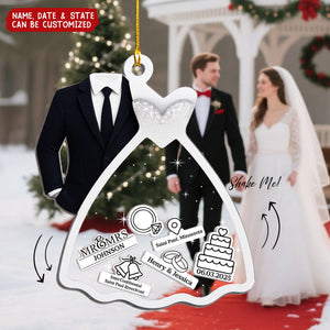 Making Memories Together - Couple Personalized 3 Layers Shaker Ornament, Anniversary Christmas Wedding Gifts