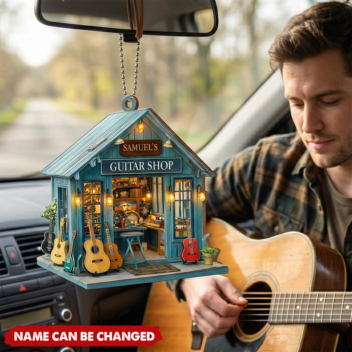My Guitar Shop - Personalized Car Ornament, Gift For Musicians