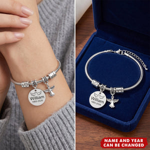 In Memory of Loved One - Personalized Memorial Bracelet