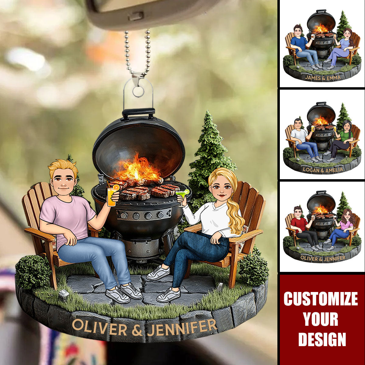 Welcome To Our Patio - Couple Personalized Acrylic Car Ornament