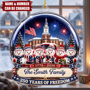 Custom Acrylic Ornament - Personalized America 250th Anniversary Christmas Gifts