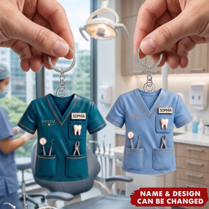 Tooth Hero – Personalized Acrylic Keychain, Gift for Dentist