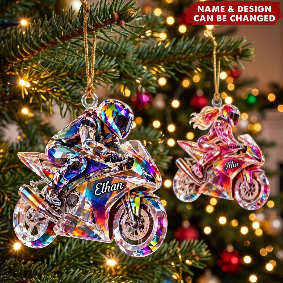 Motorcycle Soul – Personalized Acrylic Custom Shape Ornament