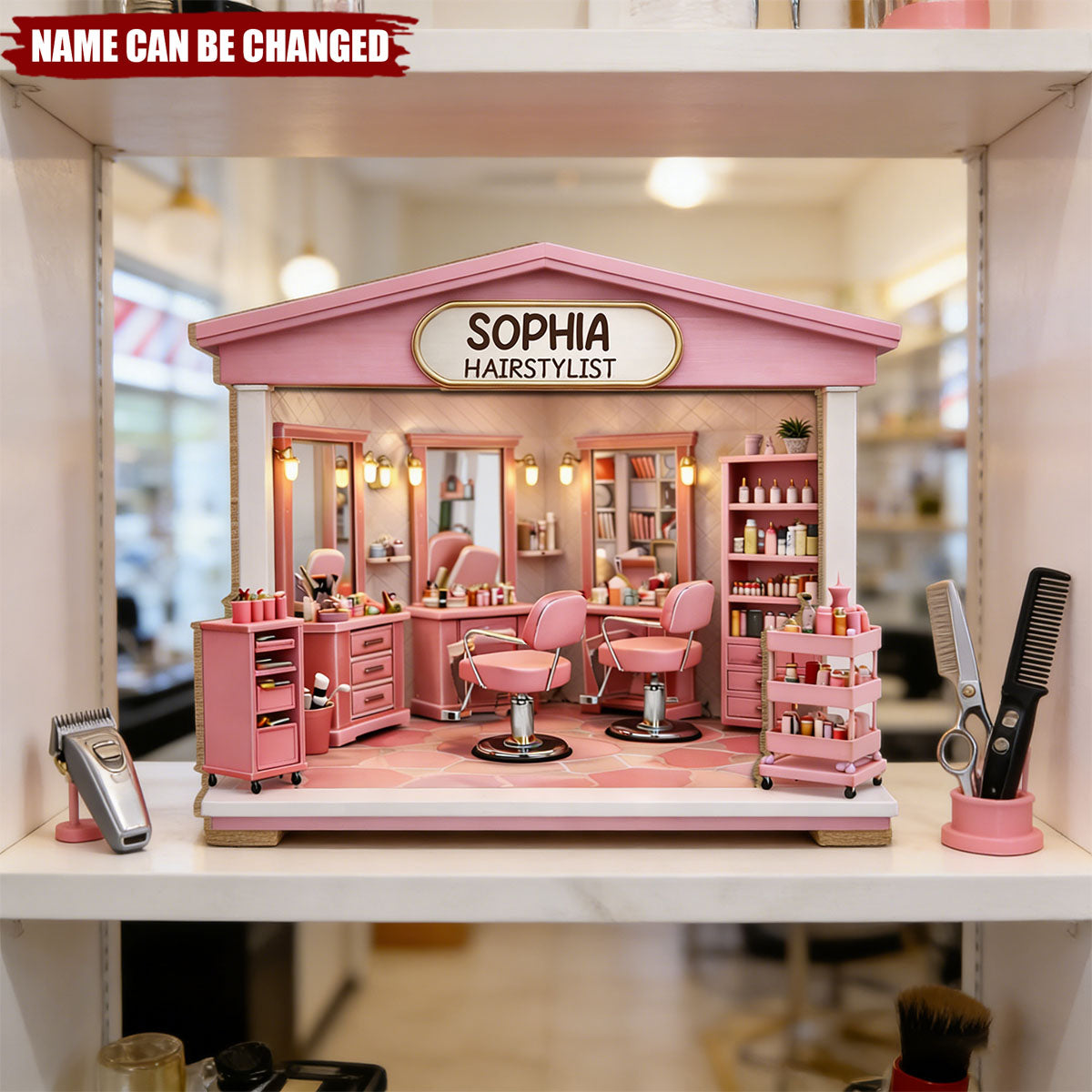 A Local Salon Dream With Styling Chairs, Personalized Wood Plaque