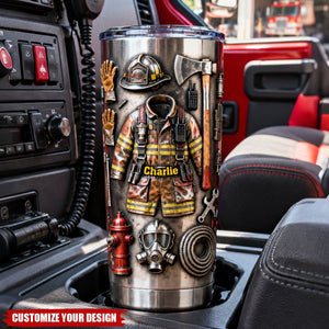 Custom Fire Rescue Gift - Personalized Firefighter Tumbler