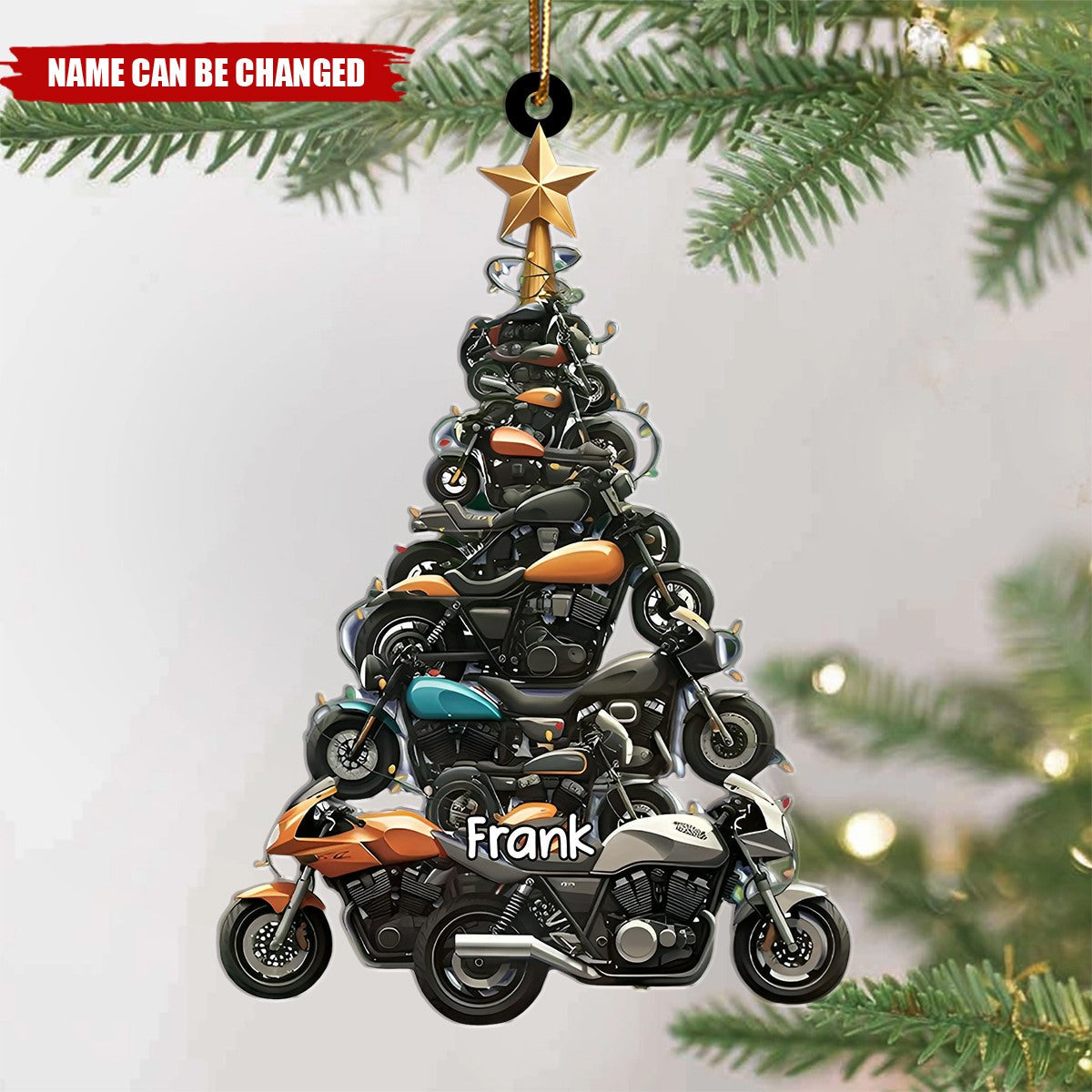 Motorcycle Christmas Tree Ornament, Gift for Motorcycle Love