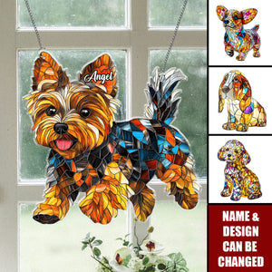 Personalized Dog Window Hanging Suncatcher Ornament