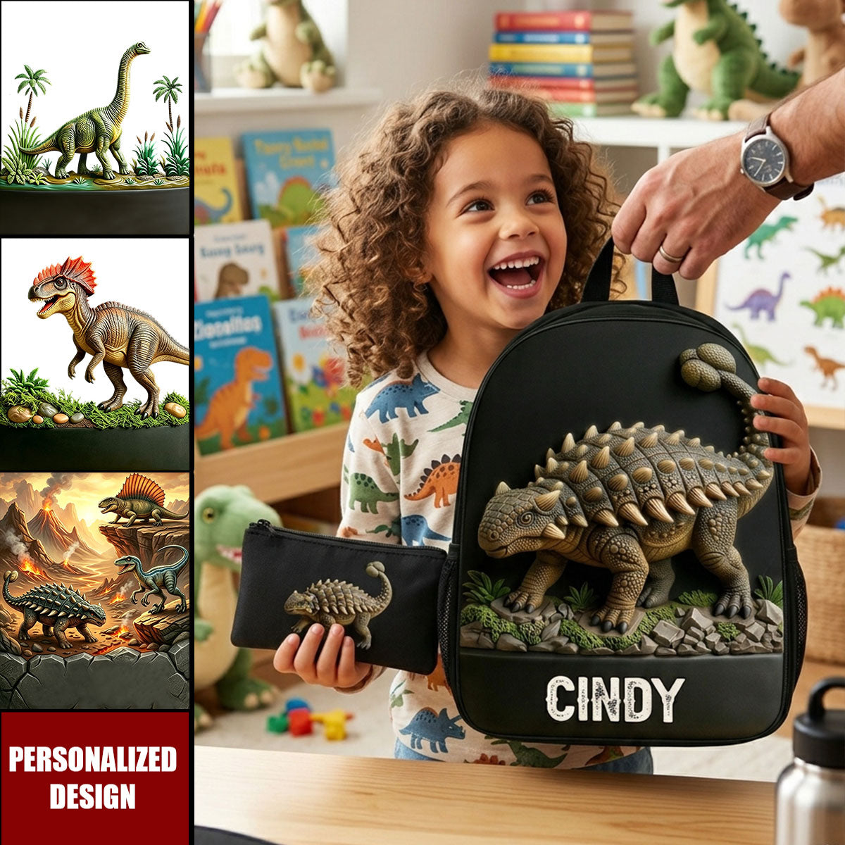 Personalized Kid Dinosaur Backpack