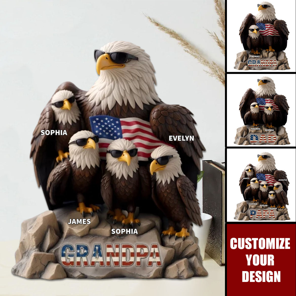 Be Cool And Spread Your Wings - Family Personalized Acrylic Plaque, Father's Day, Gift For Dad, Grandpa