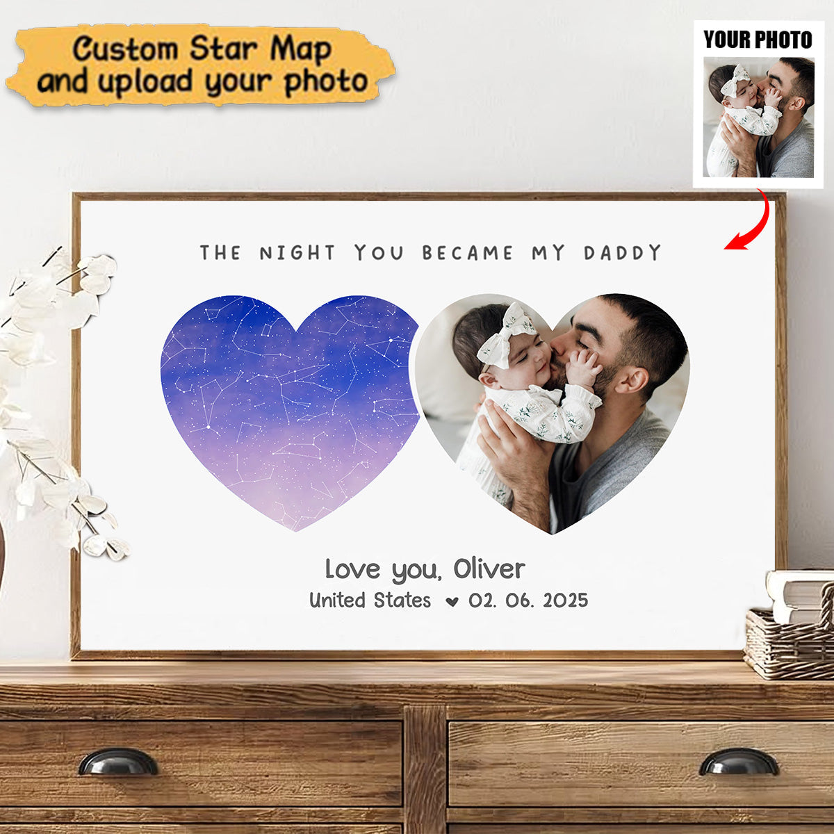 The Night You Became My Father - Custom Star Map Personalized Poster